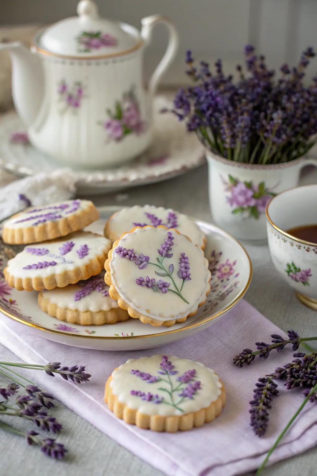 Lavender dream biscuits ideally suited for a peaceful tea celebration.