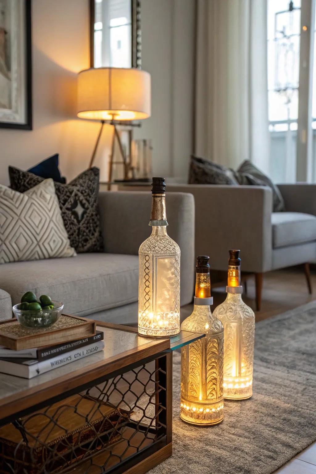Bottle lamps generate a welcoming and snug feel in any space.