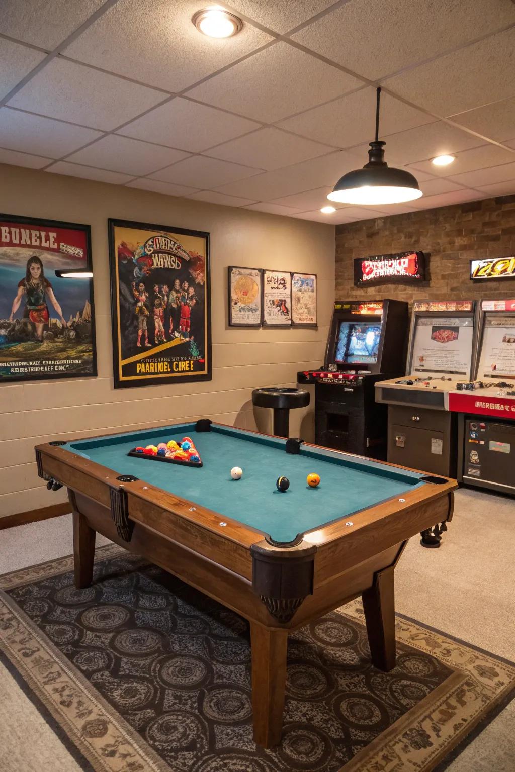 Relive the fun with a timeless recreation room design.