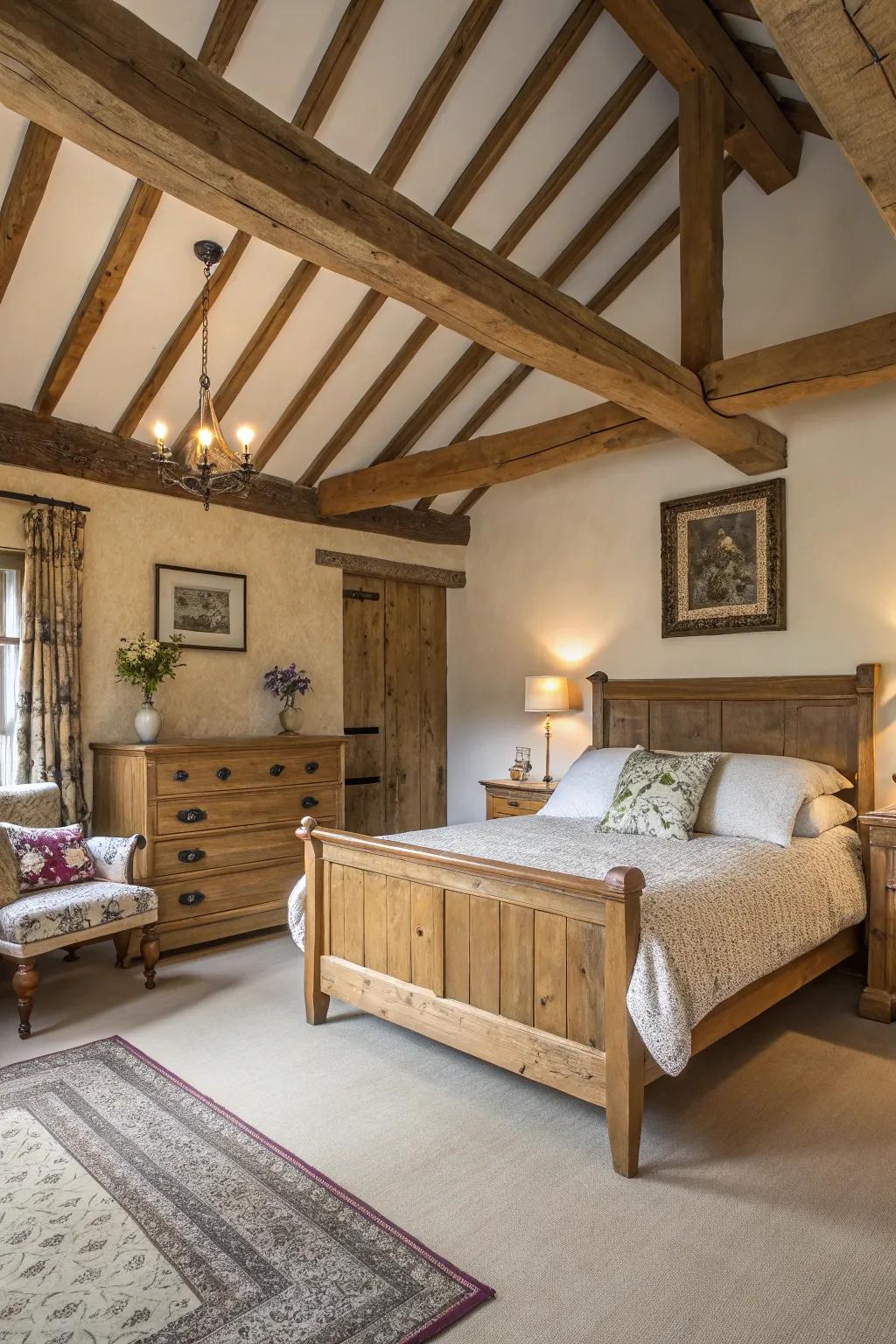 Coziness and individuality are amplified with natural wooden features.