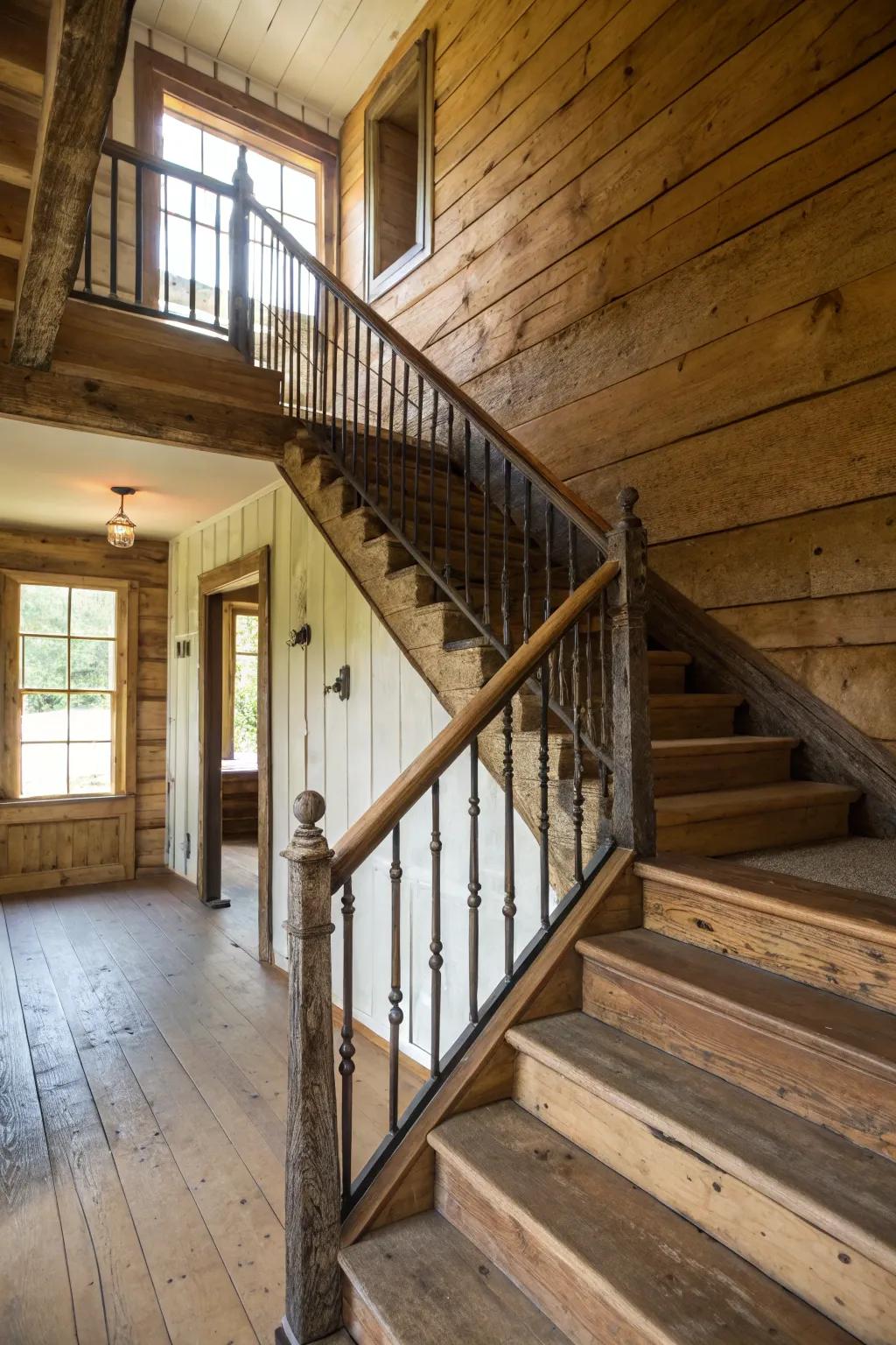 A ideal balance of modern and country using steel and wood.