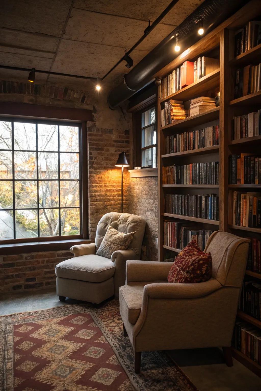 An inviting area with cozy seating near the window encourages you to unwind.