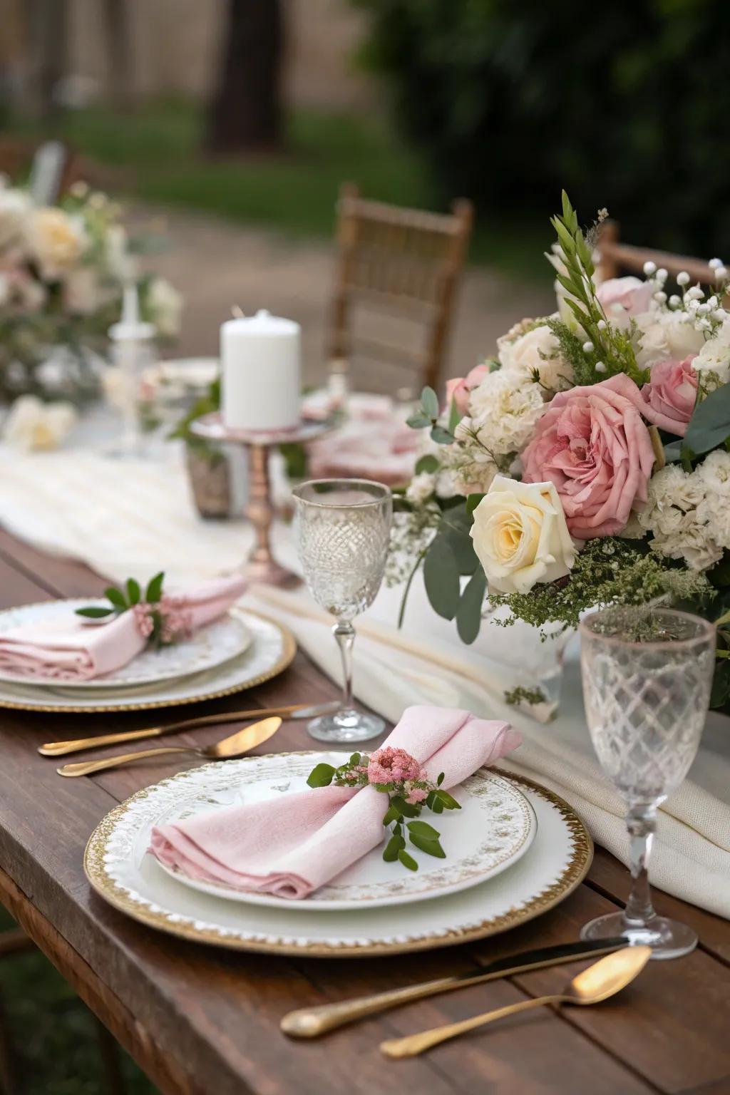 Enjoy dining in style with sophisticated floral table arrangements that leave a lasting impression.