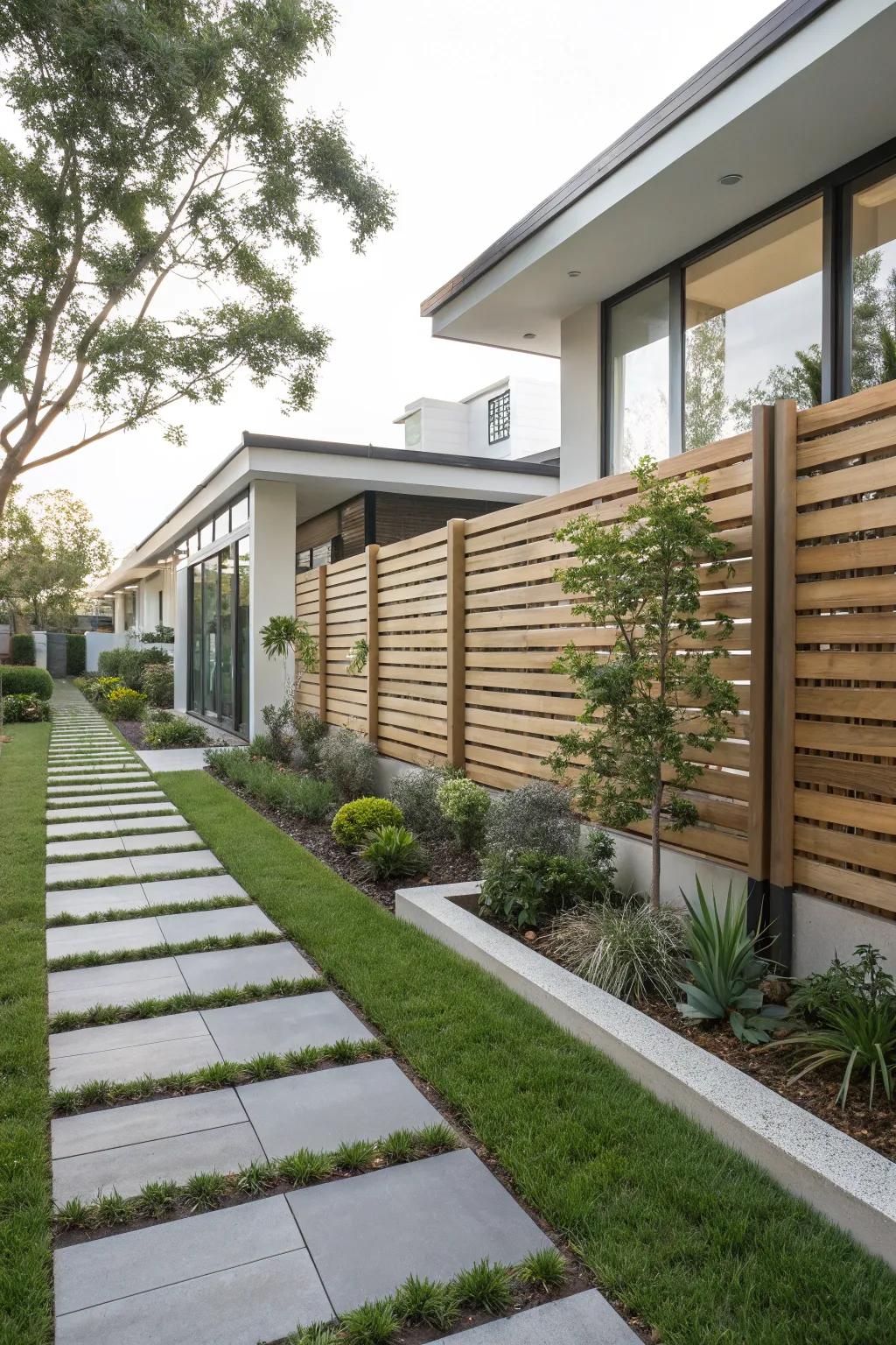Smooth and modern with horizontal wood strips