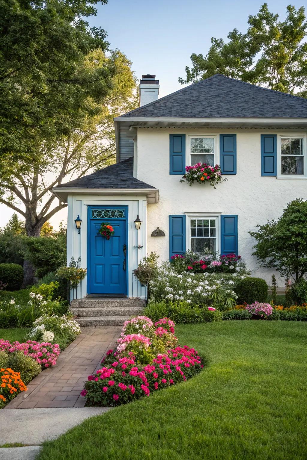 A vibrant front door color can transform your home's exterior.