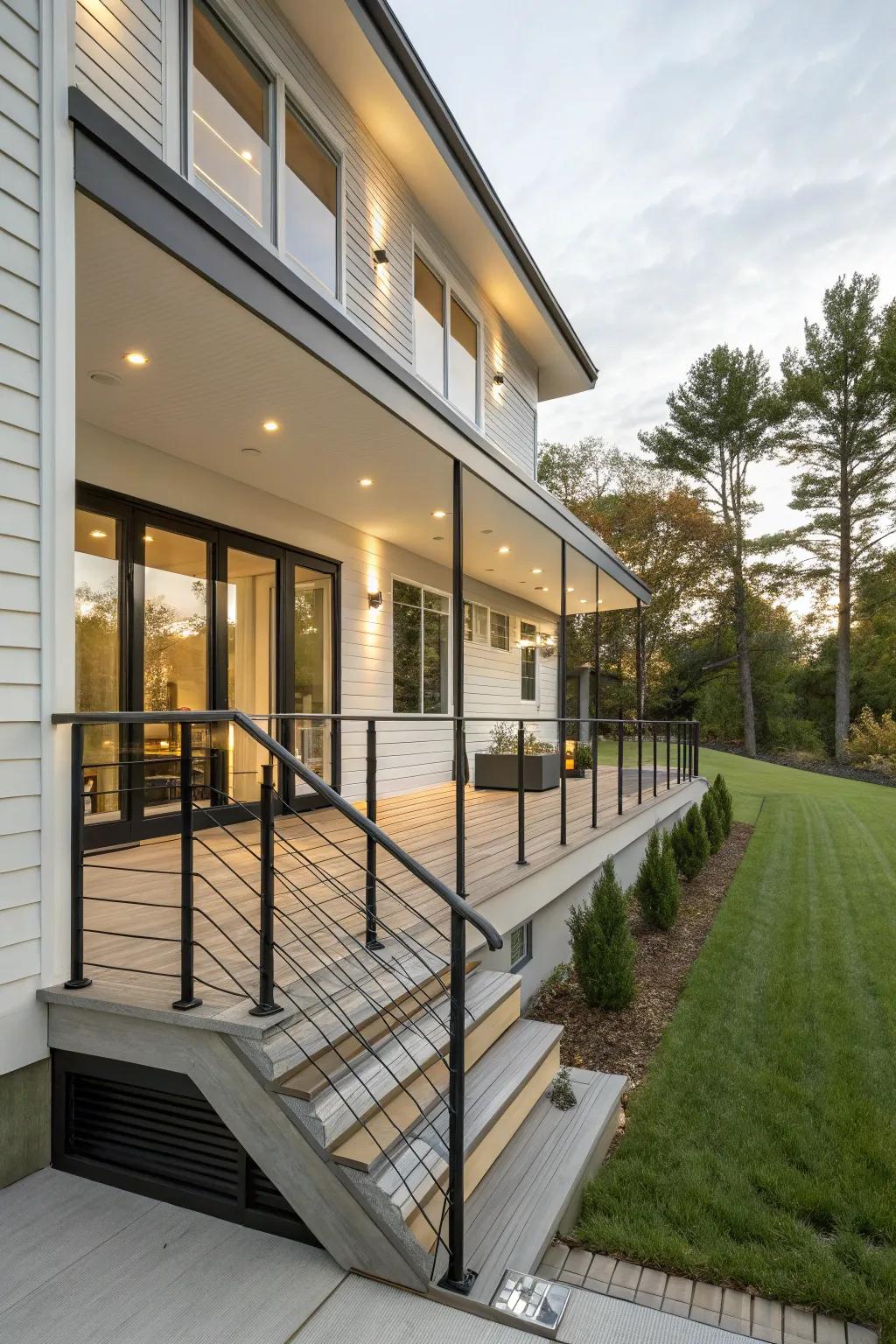 Refined strand railings adding a contemporary feel