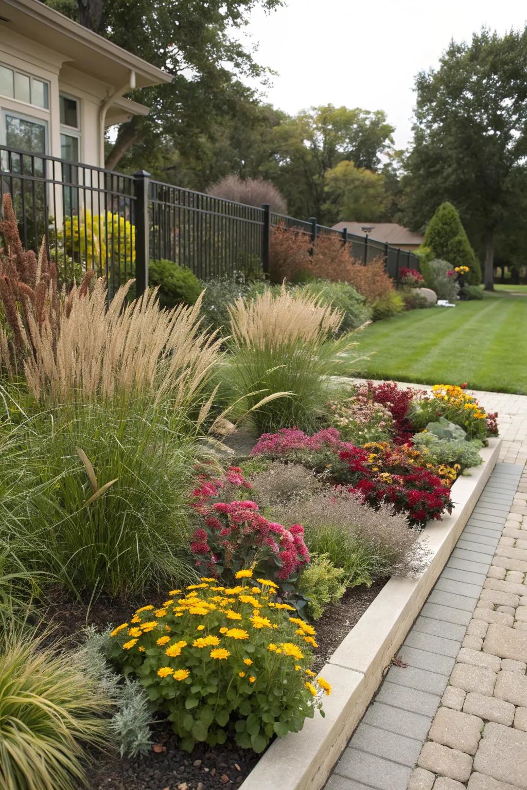 Achieve visual appeal using graded plantings in your autumn growing spaces.