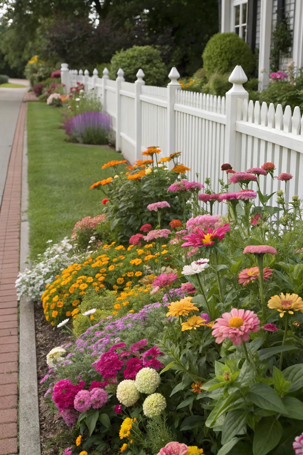 Combining vibrant flowers can transform your front yard into a dynamic work of art.