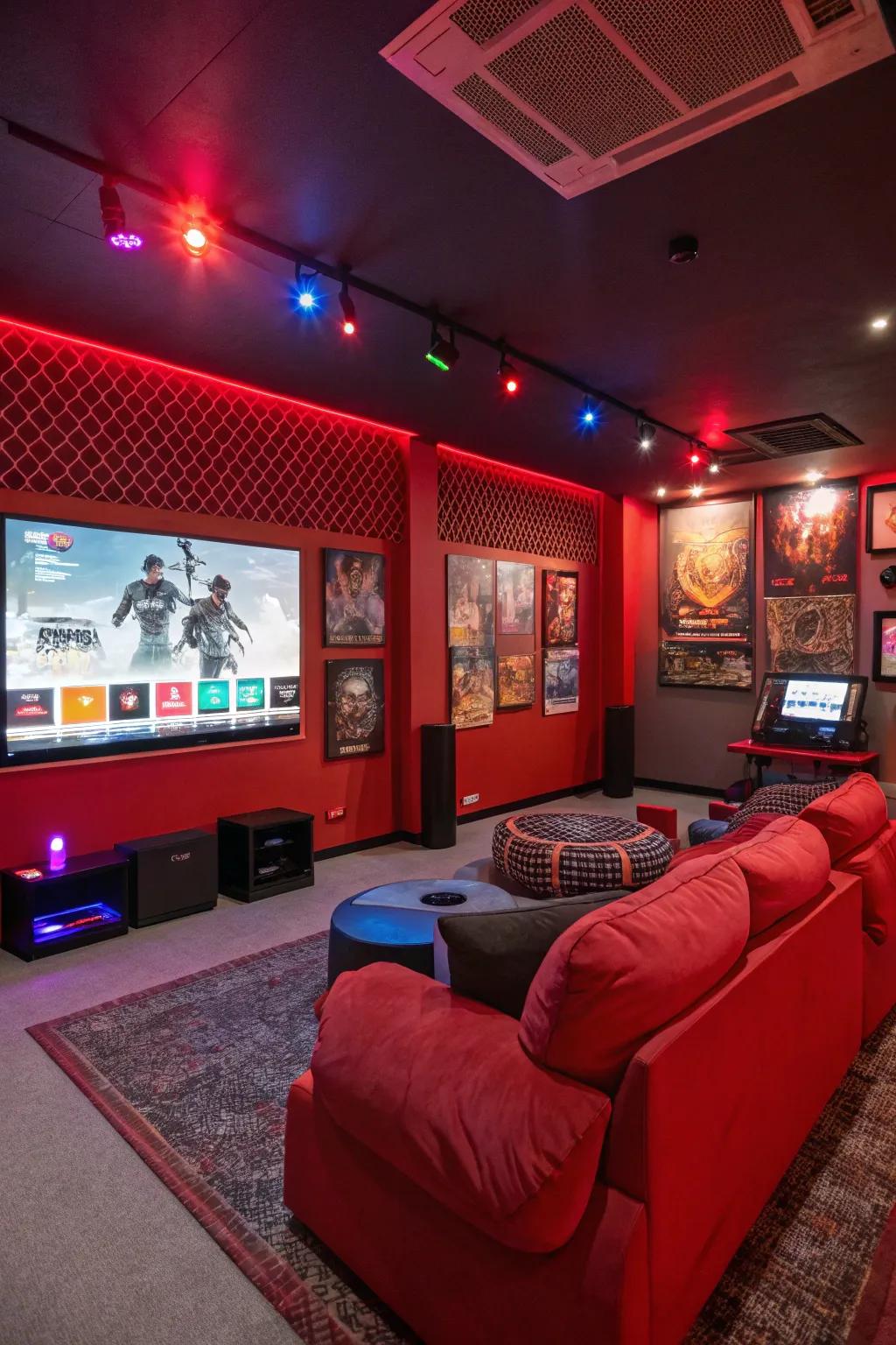 Red accents introduce energy and excitement to your gaming area.