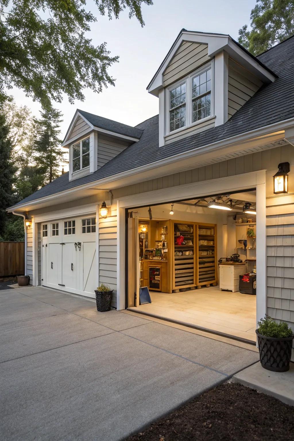 Shed dormers offer additional room and light, perfectly suited for workspaces.