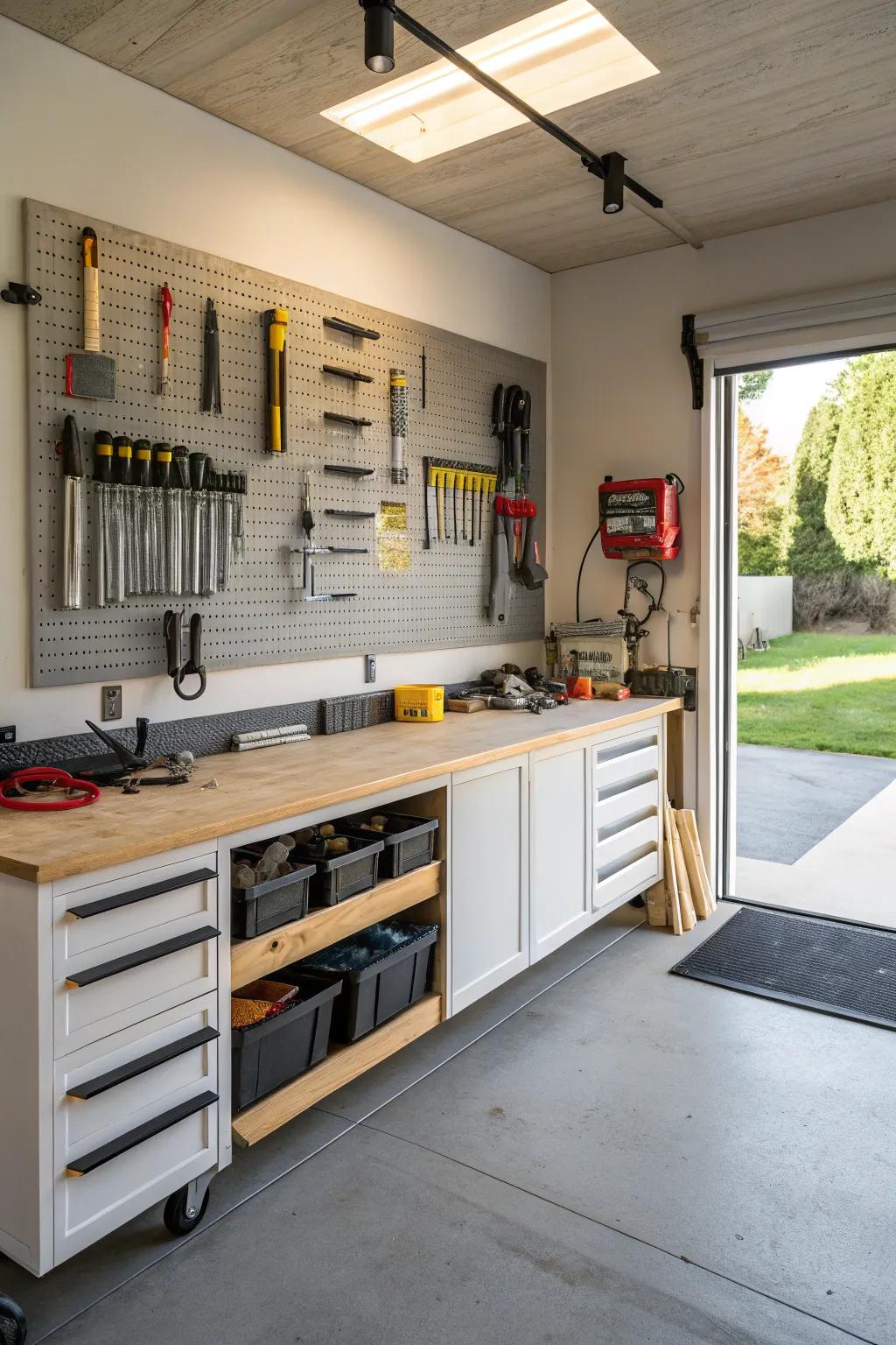 Turn your garage into a great workshop for anyone who loves DIY.