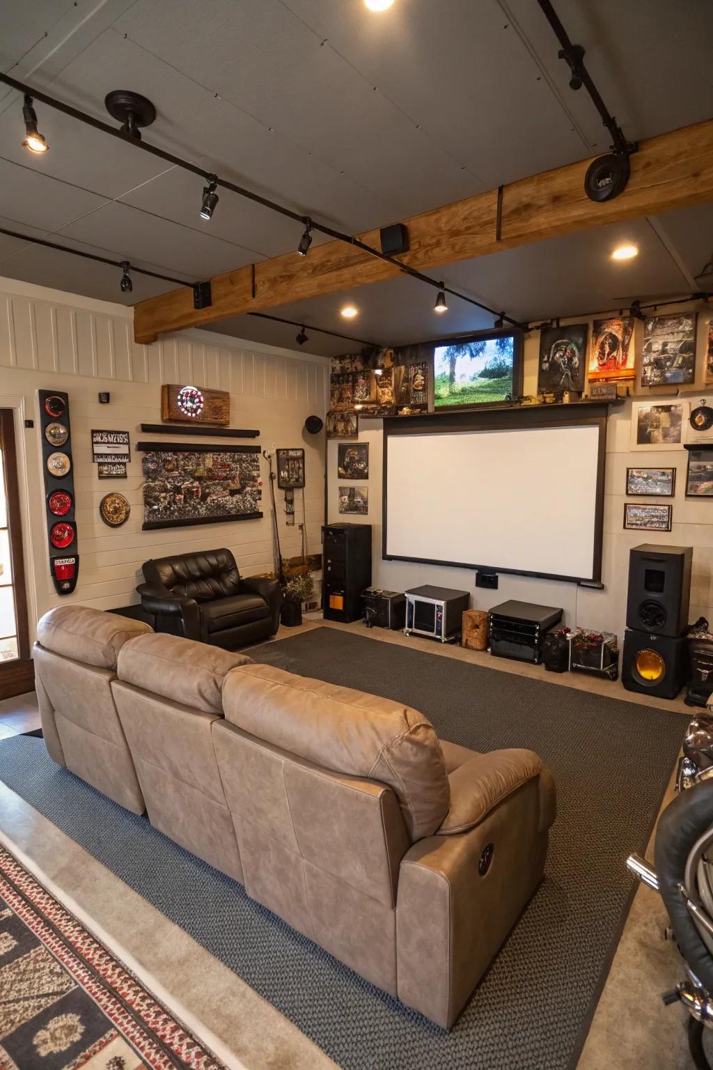 High-tech entertainment center for the definitive movie experience.