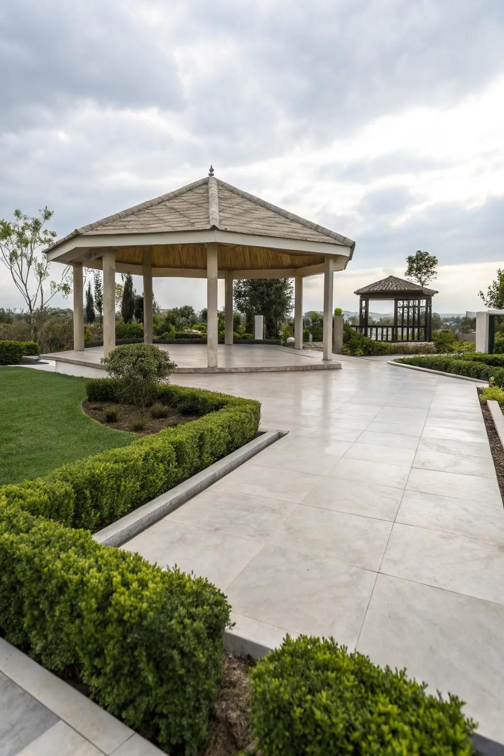 Realize contemporary refinement with cement tile flooring.