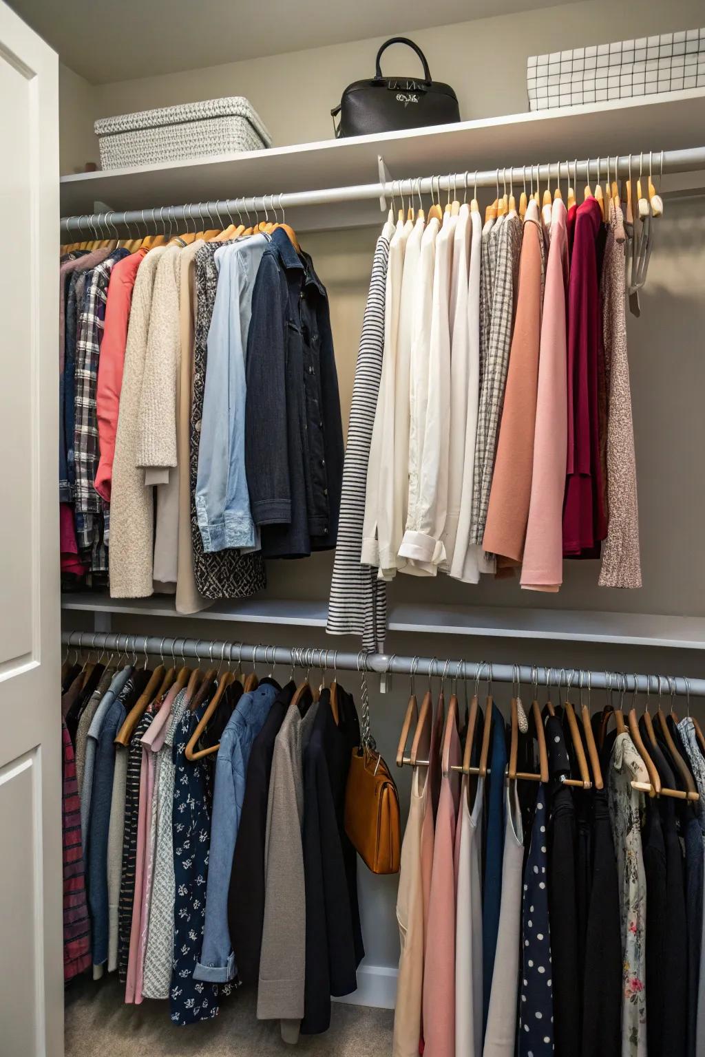 Double rods unlock your closet's full potential.