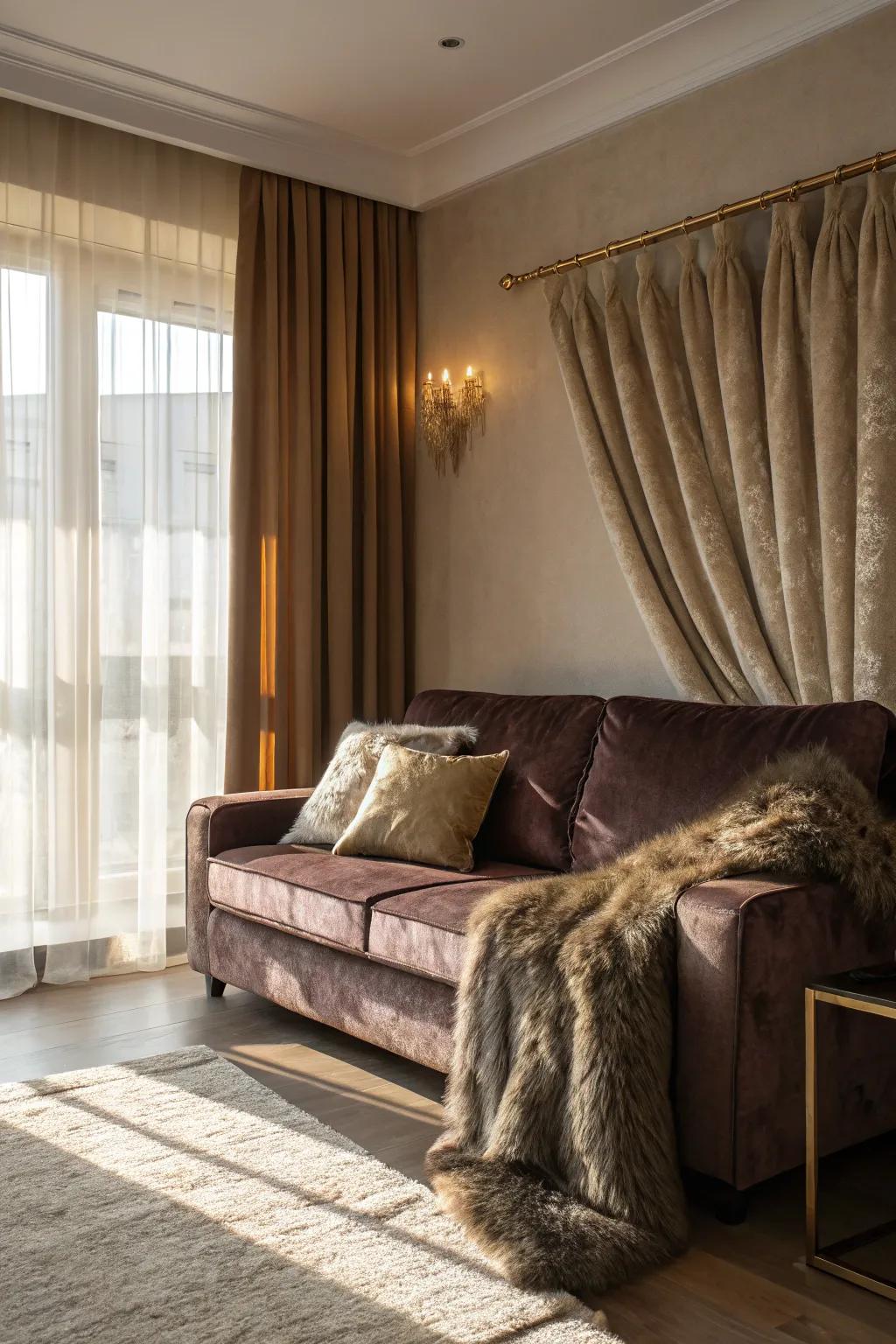 Luxurious textures amplify the glam element in a living space.