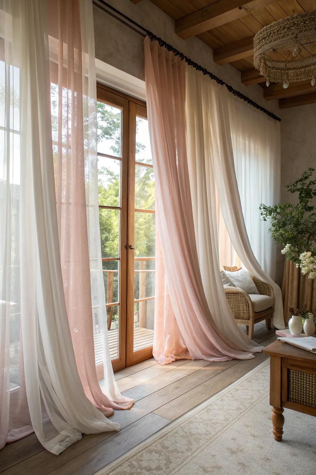 Craft a dreamy feel with sheer drapes that softly filter the sunlight.