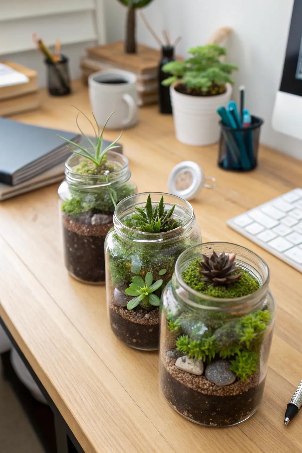 Indoor terrariums provide a refreshing touch of nature to your home.