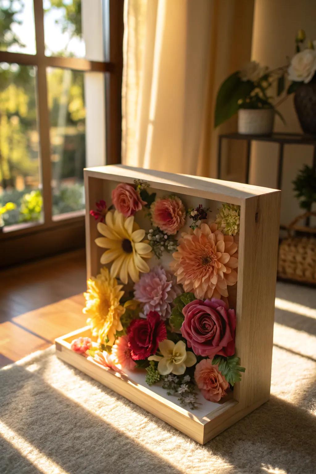 Add a burst of color with a floral memory box.