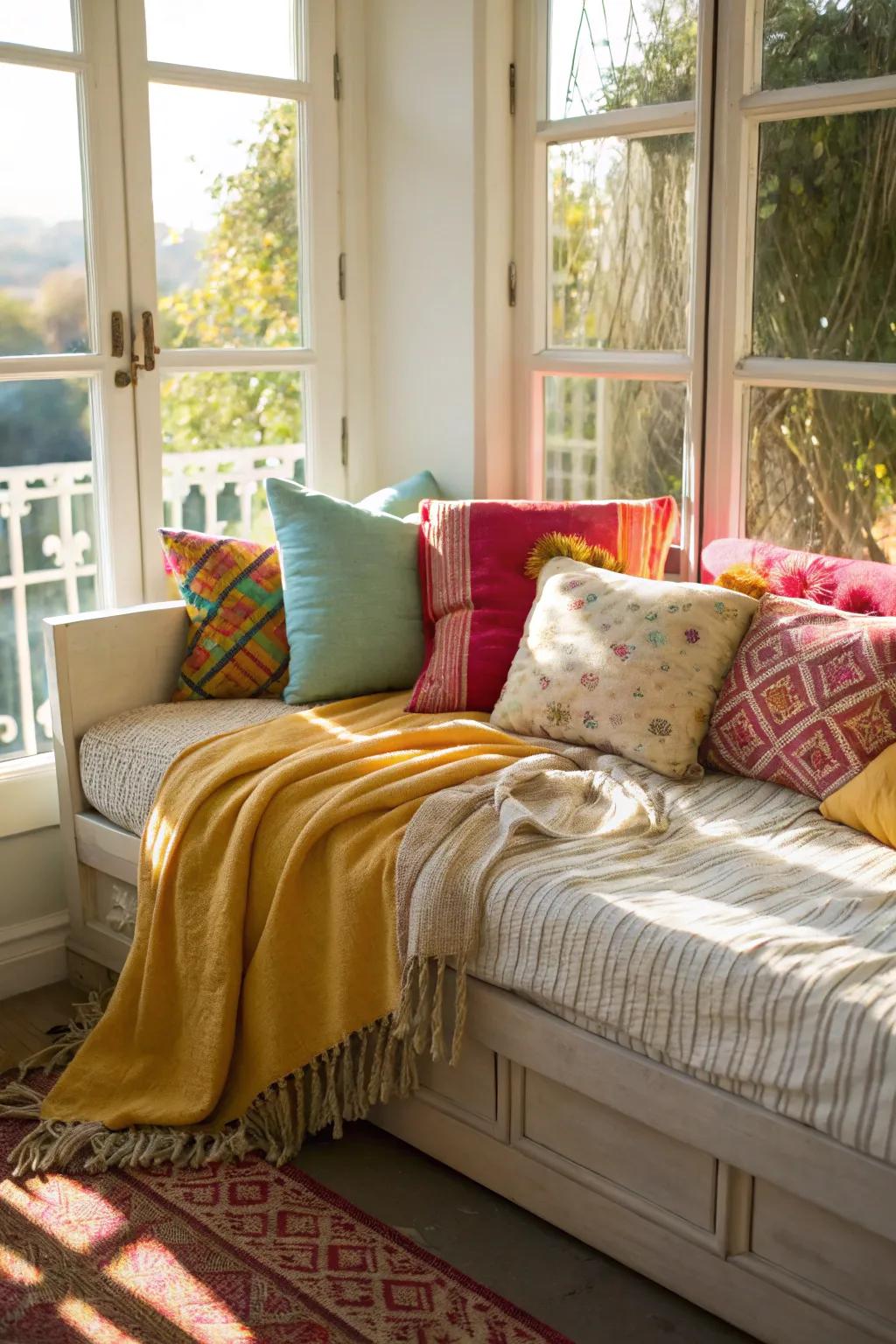 A daybed offering daytime relaxation and restful sleep at night.