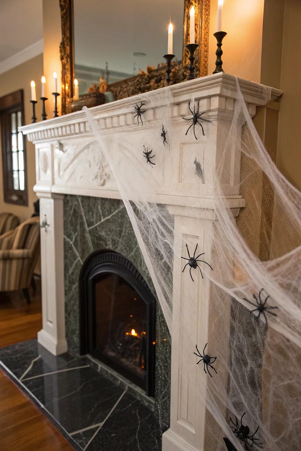 Spiderwebs craft an atmosphere of mystery and fascination.