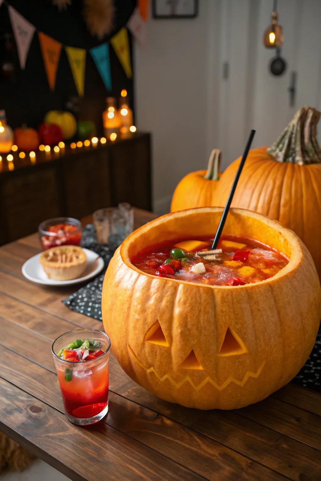 Present your drinks stylishly using a gourd-based festive drink container.