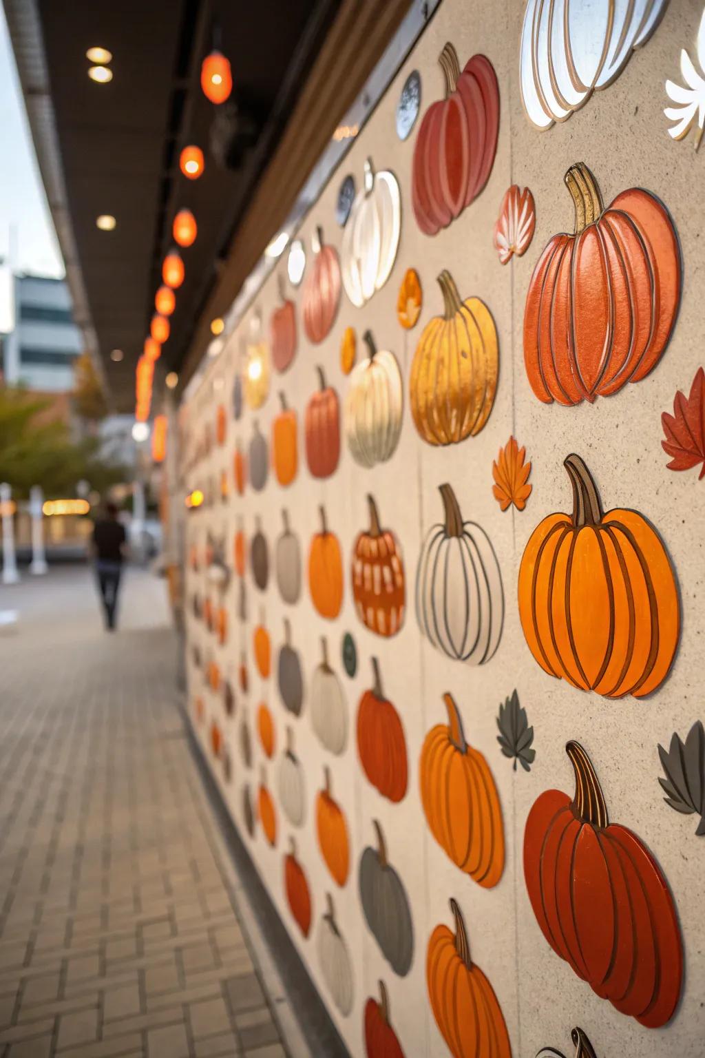 Gourd decals generate a festive and modern Halloween design.