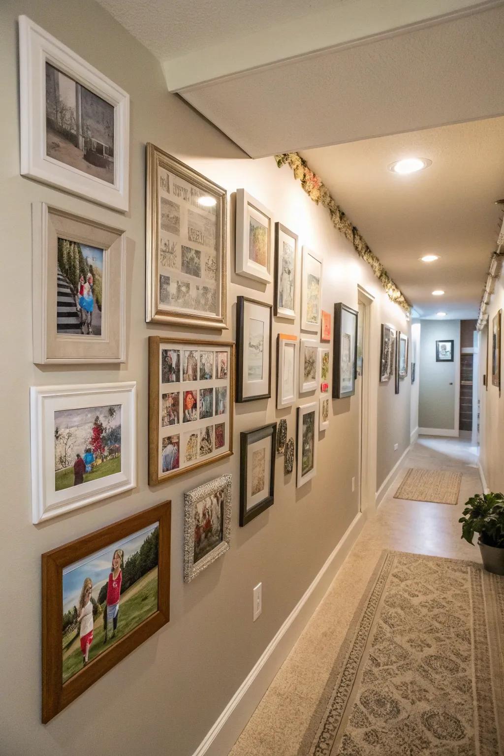 A balanced mix of personal snapshots and artistic elements.