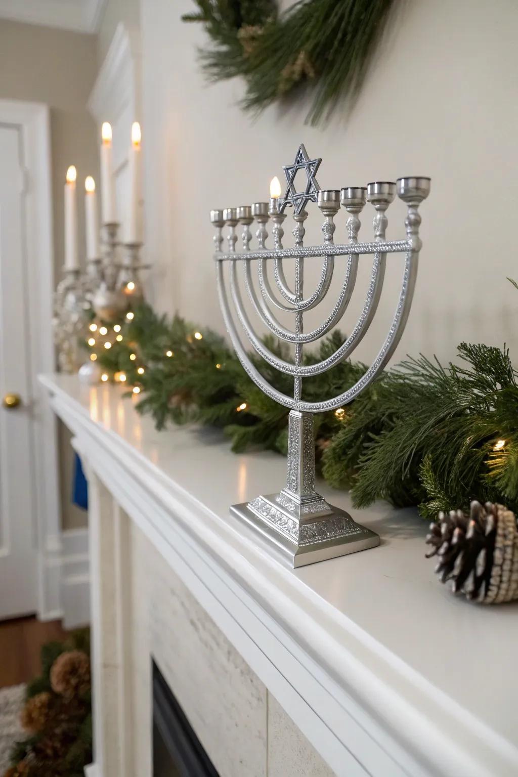 A custom engraved candelabra for a personal touch.