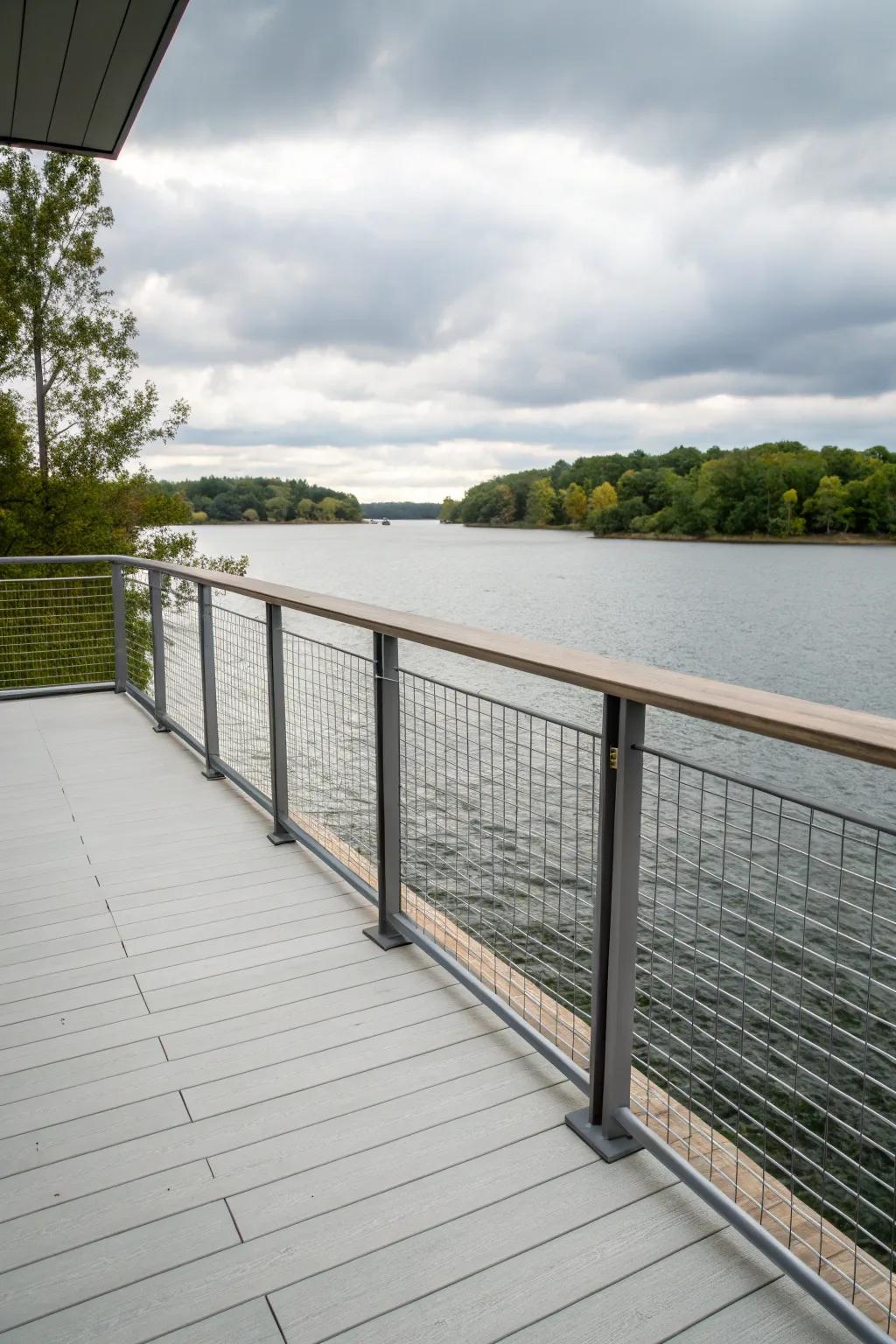 Metal cable railings deliver a minimalist design with maximum visibility.