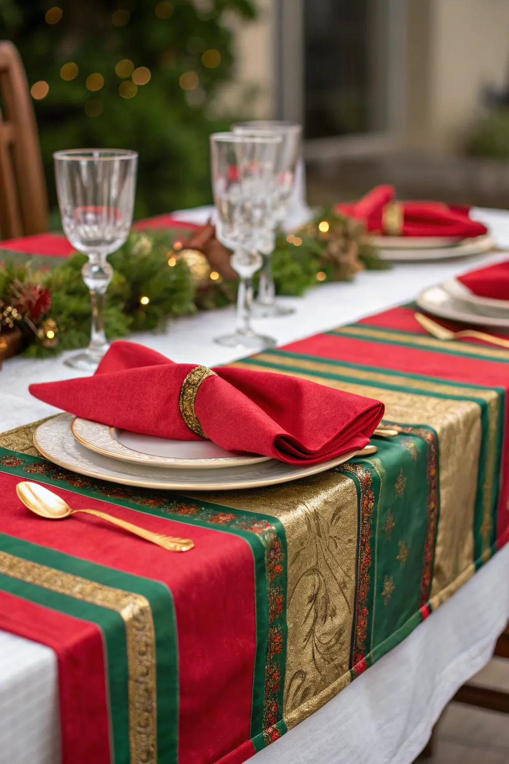 A classic holiday color scheme results in a festive and coordinated presentation.