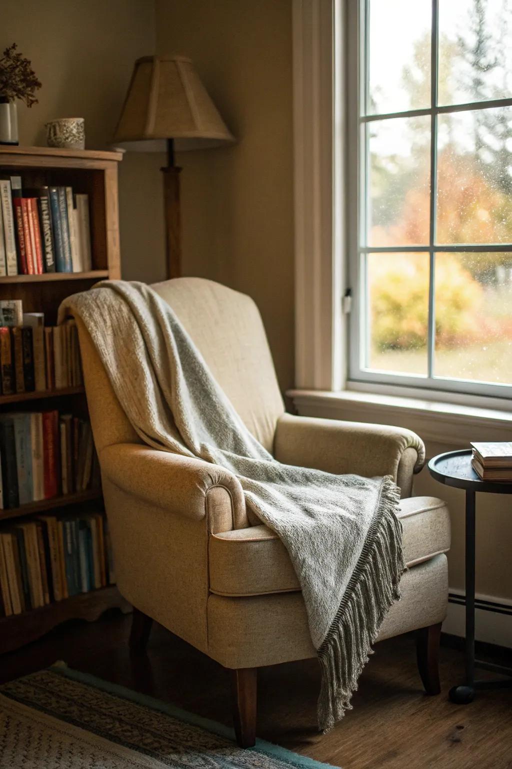 An inviting reading nook perfect for unwinding.