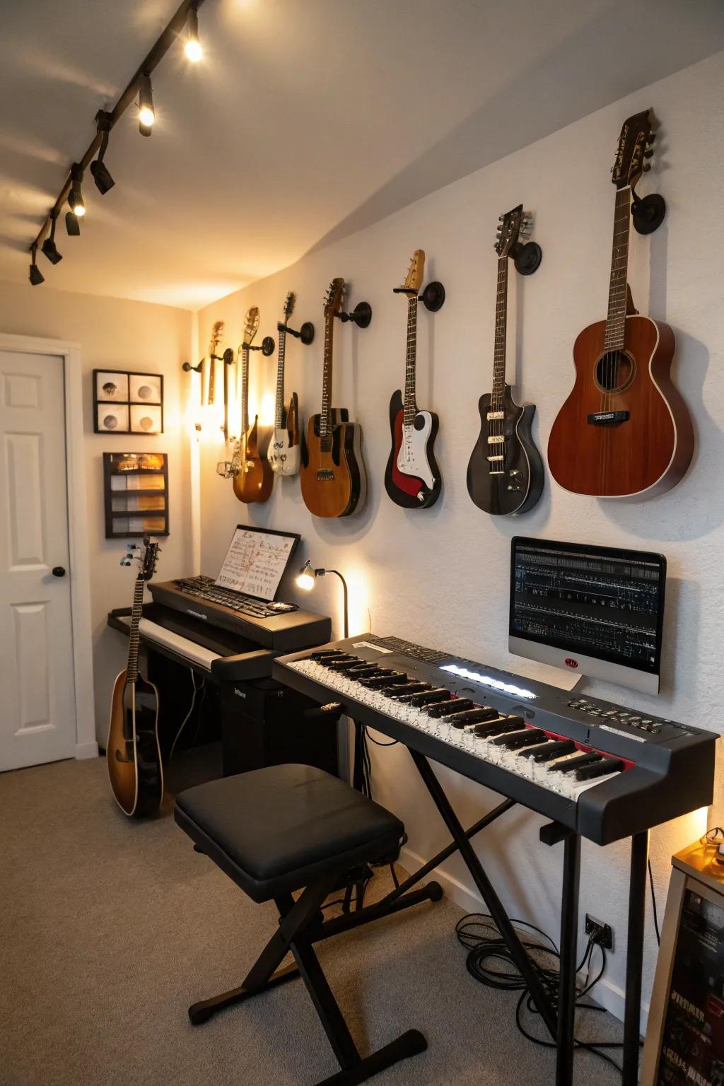 Incorporate your instruments as part of your decorating theme.