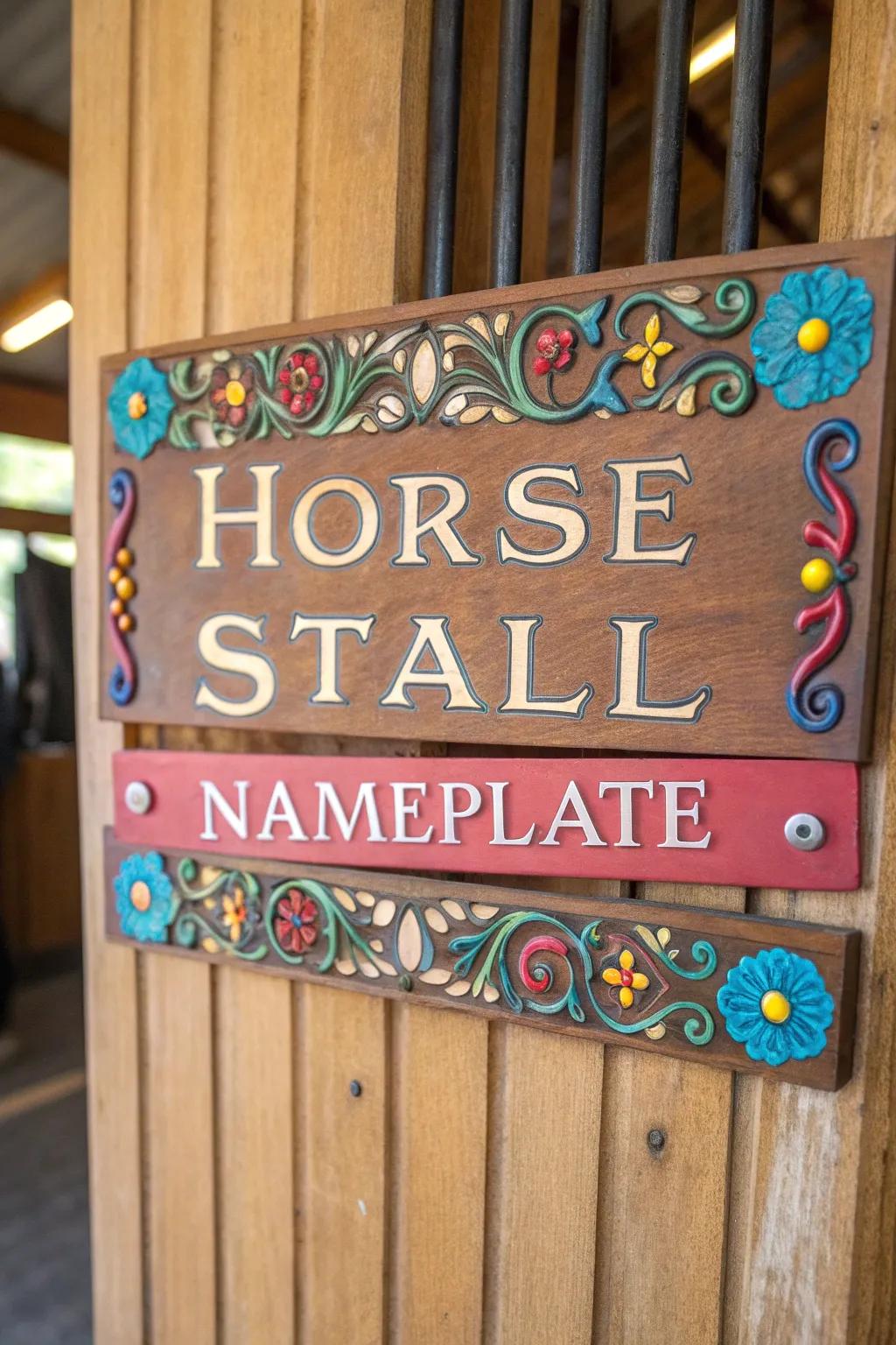 Personalized nameplates add a special touch to your horse's stall.