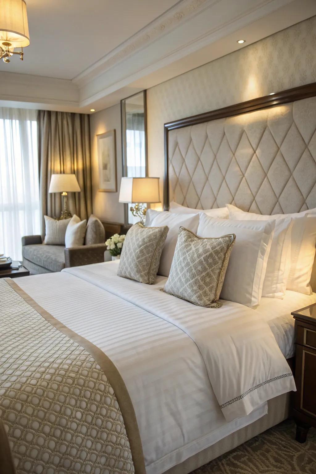 Luxurious bedding is key to a restful night's sleep in any hotel room.