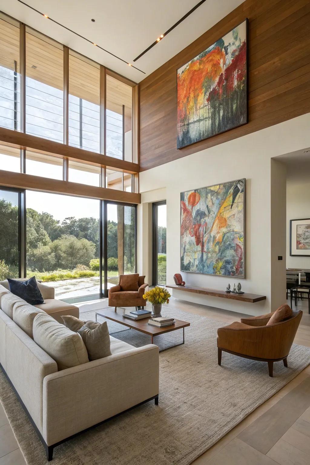 A sprawling conceptual artwork transforms a simple wall into an exhibit-worthy showcase.