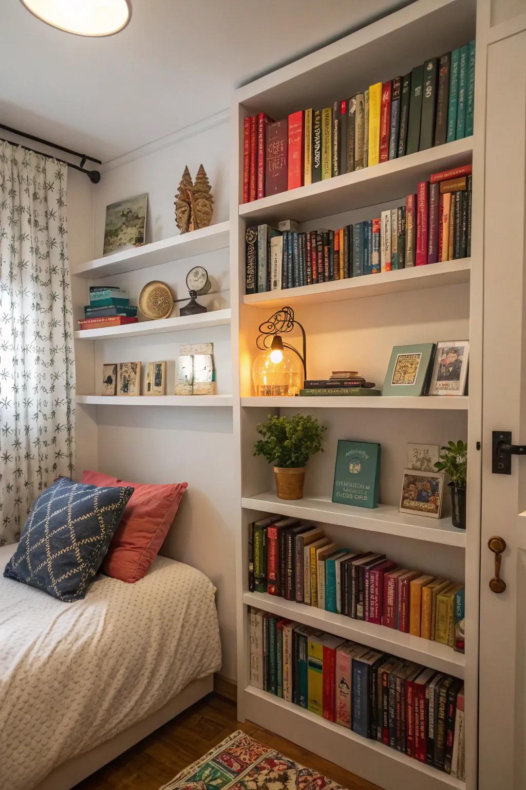 Utilizing wall space to the fullest with vertical storage solutions.
