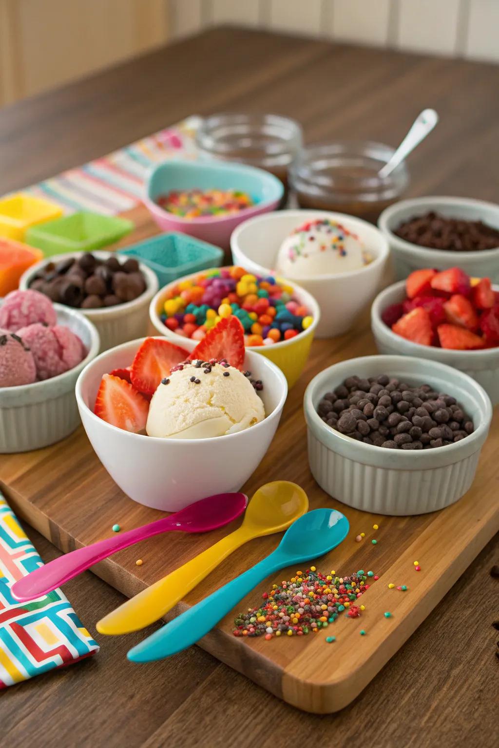 A DIY sundae station that encourages imagination and delight.