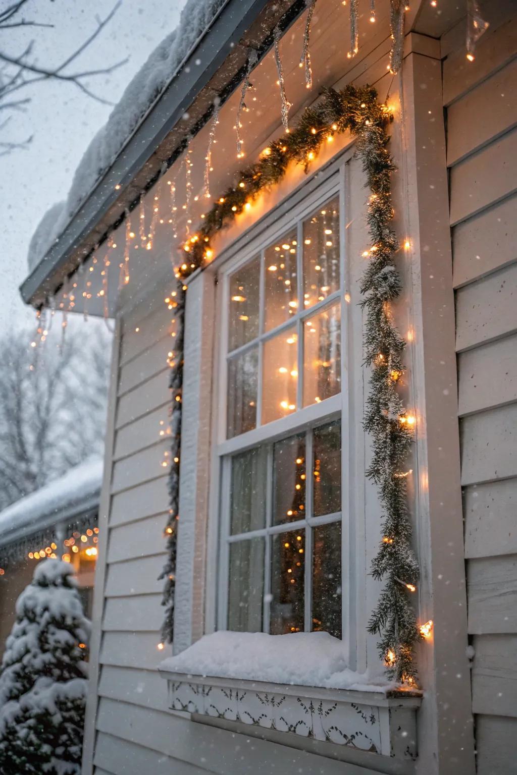 Windows outlined with glimmer strips, bringing a magical feel to any home.