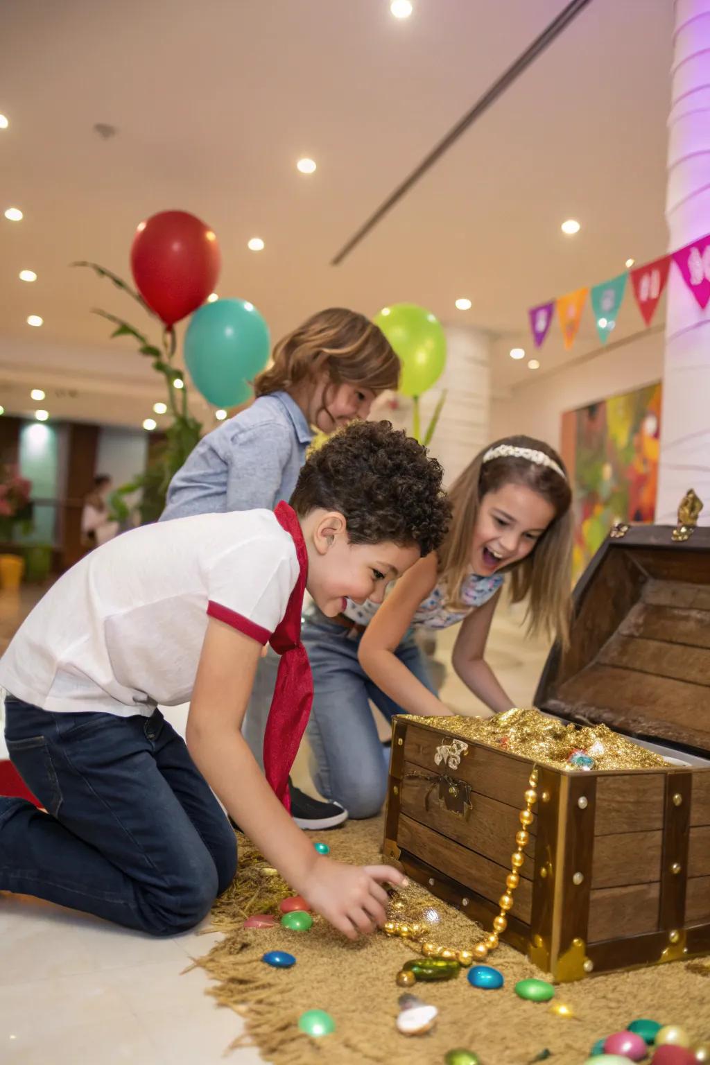 An indoor treasure hunt captures the imagination of young adventurers.