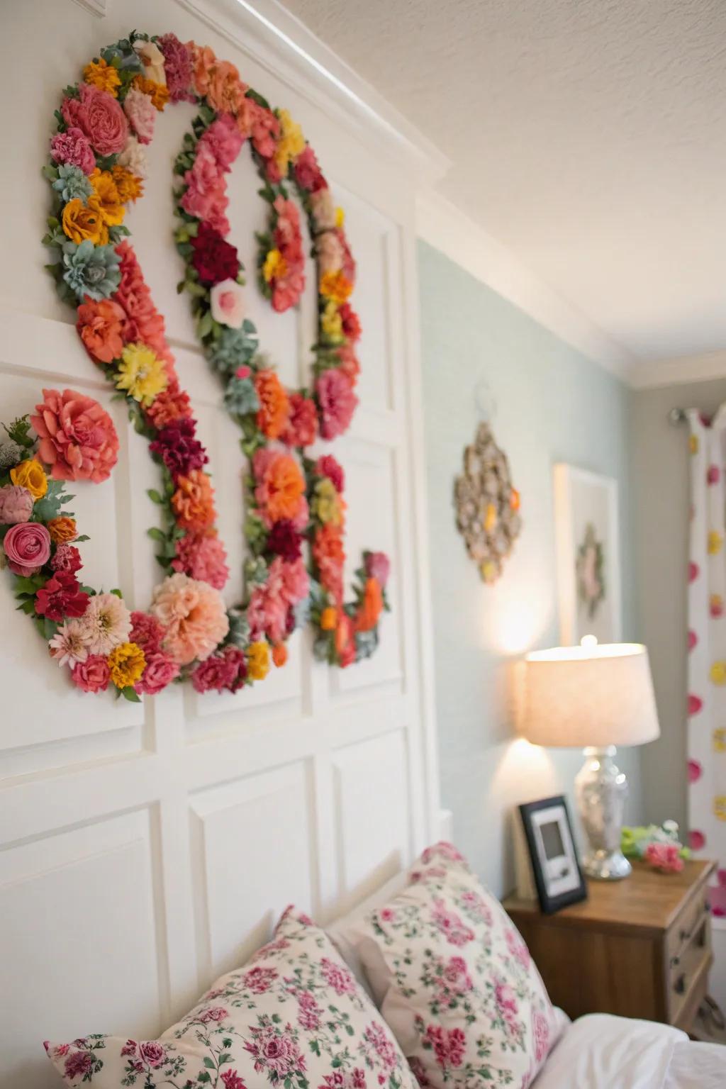 Floral monograms infuse the freshness of nature indoors.
