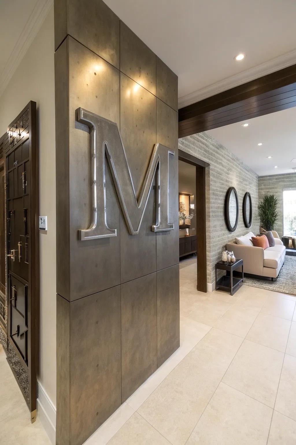 Create an impact with bold initials wall decor.