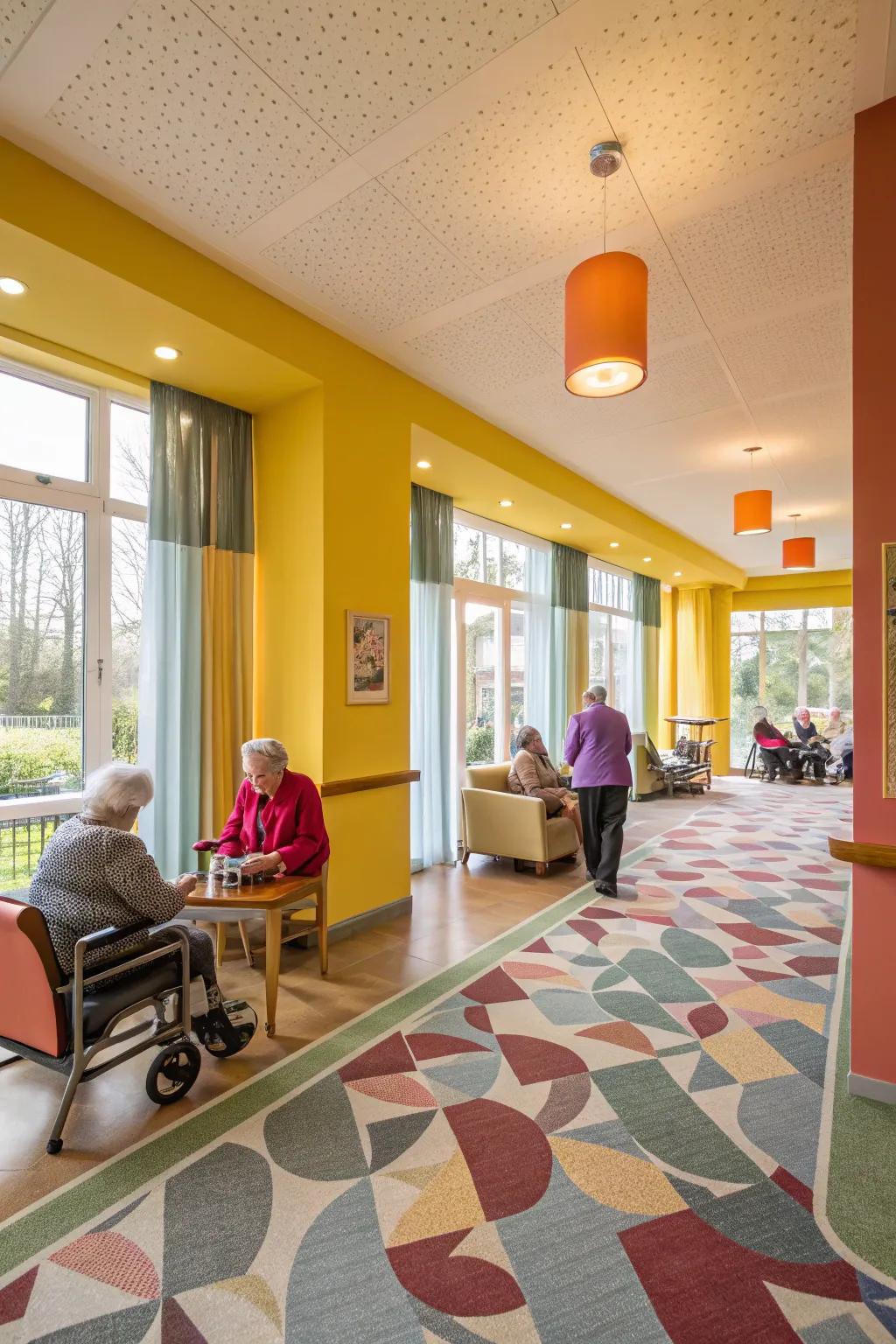 Employing striking colors to create a welcoming and energetic atmosphere.