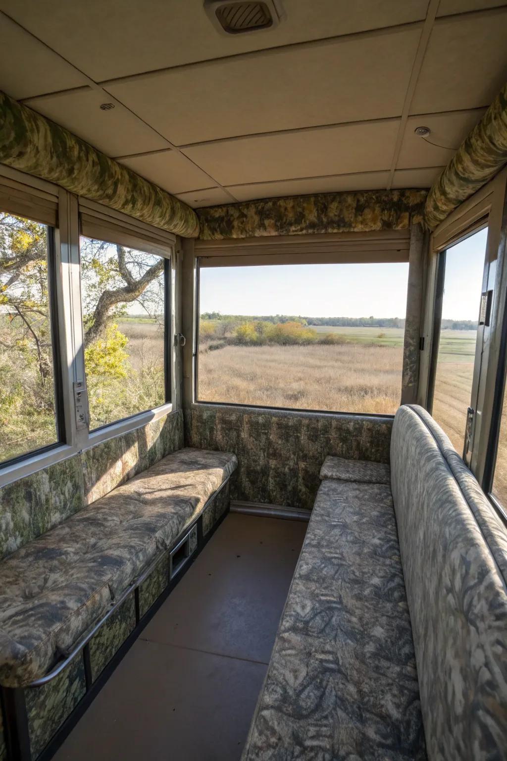 Windows placed strategically improve your field of view.
