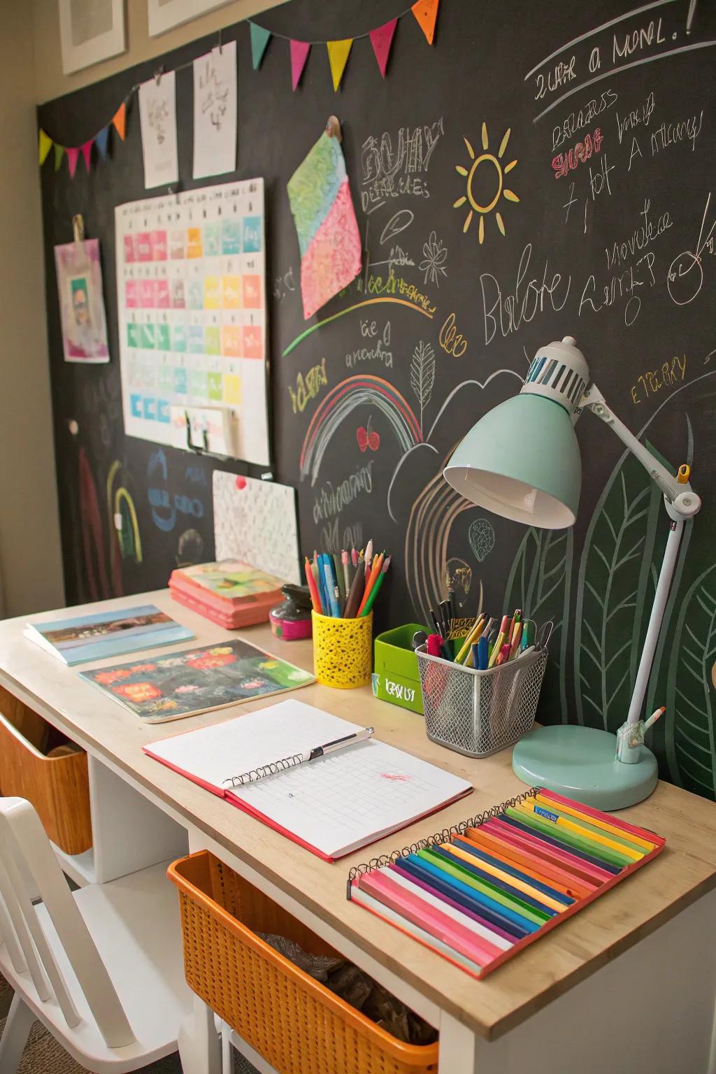 An entertaining writable wall to boost creativity and organization.
