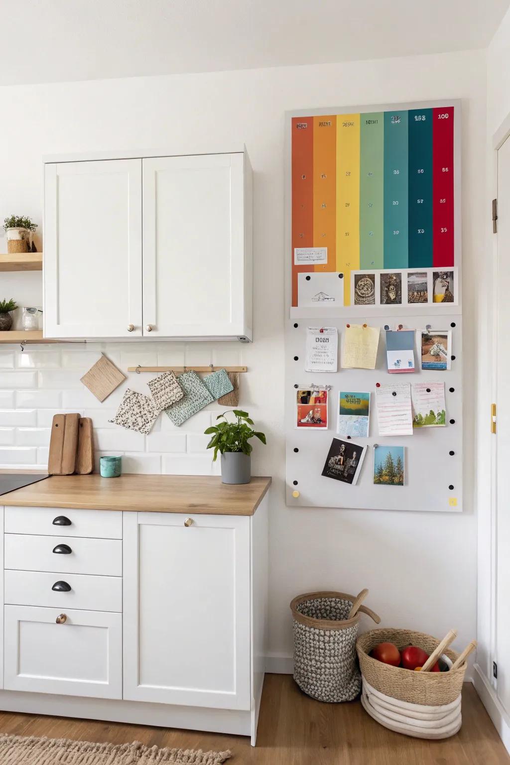 Inject some color with a sleek magnet board.