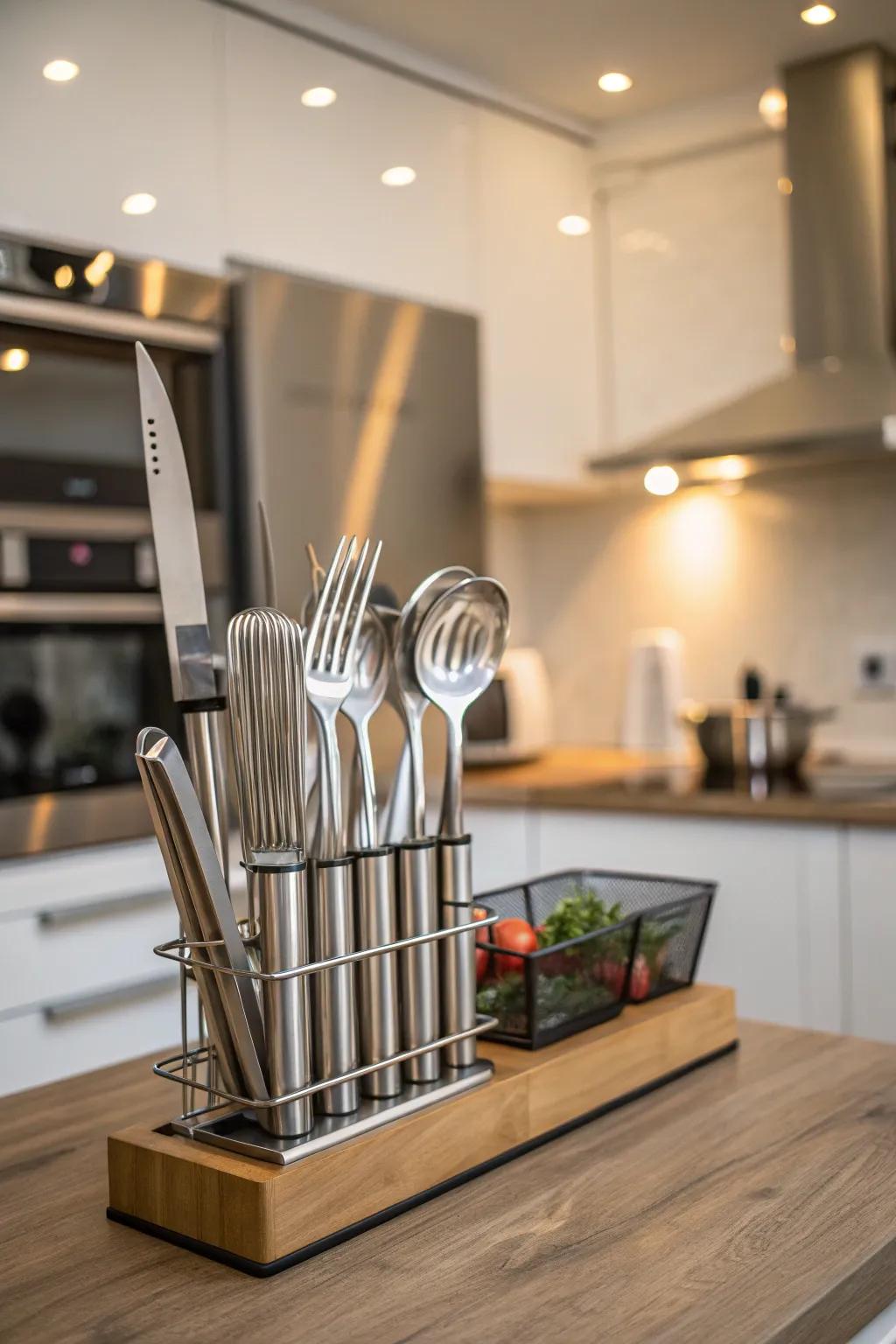Elegant utensils contribute style and functionality to any kitchen.