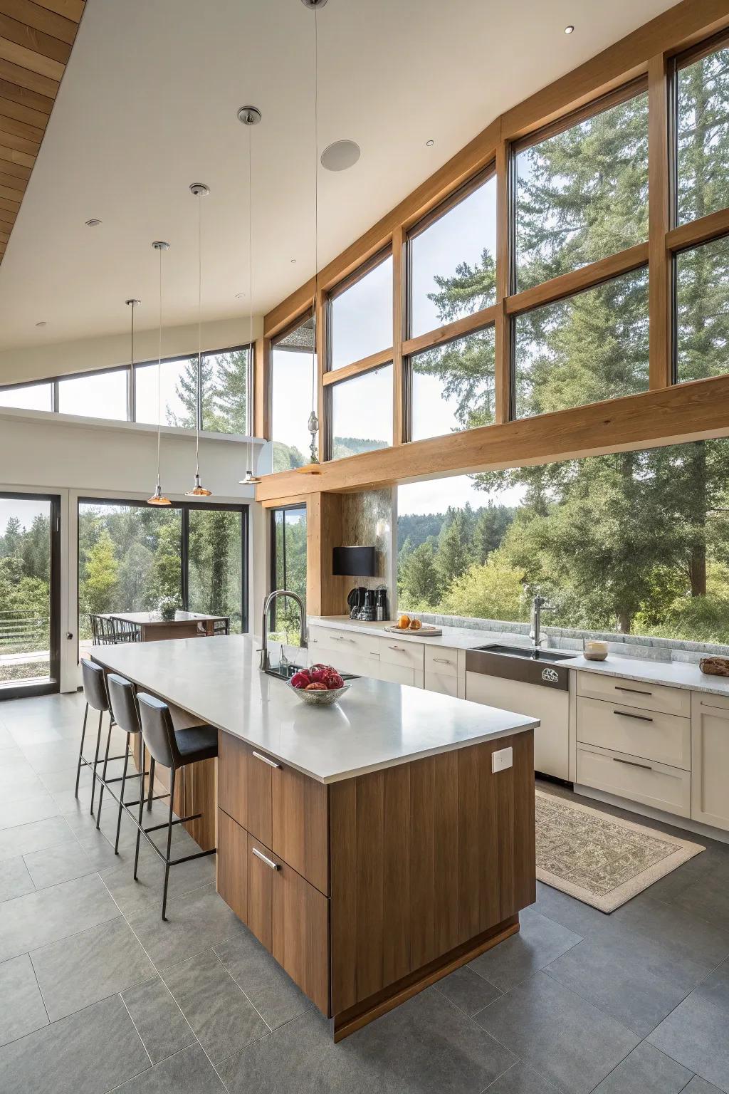 A kitchen featuring both an island and a peninsula for peak efficiency.