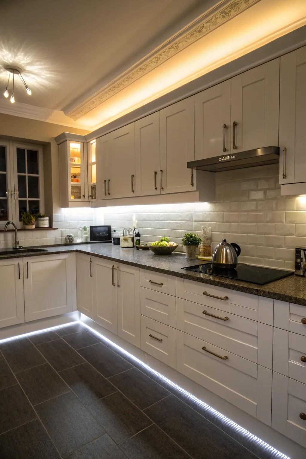 Make your countertops shine with handy under-cabinet lights.