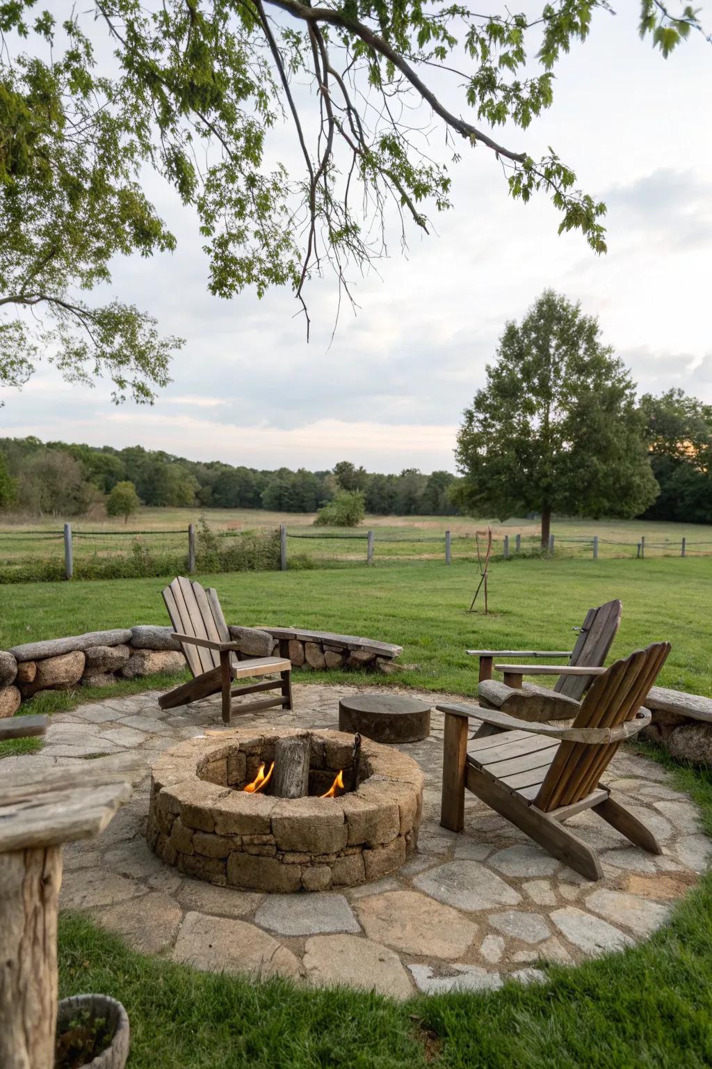 An outdoor fire area that you created yourself brings warmth and appeal to any backyard.