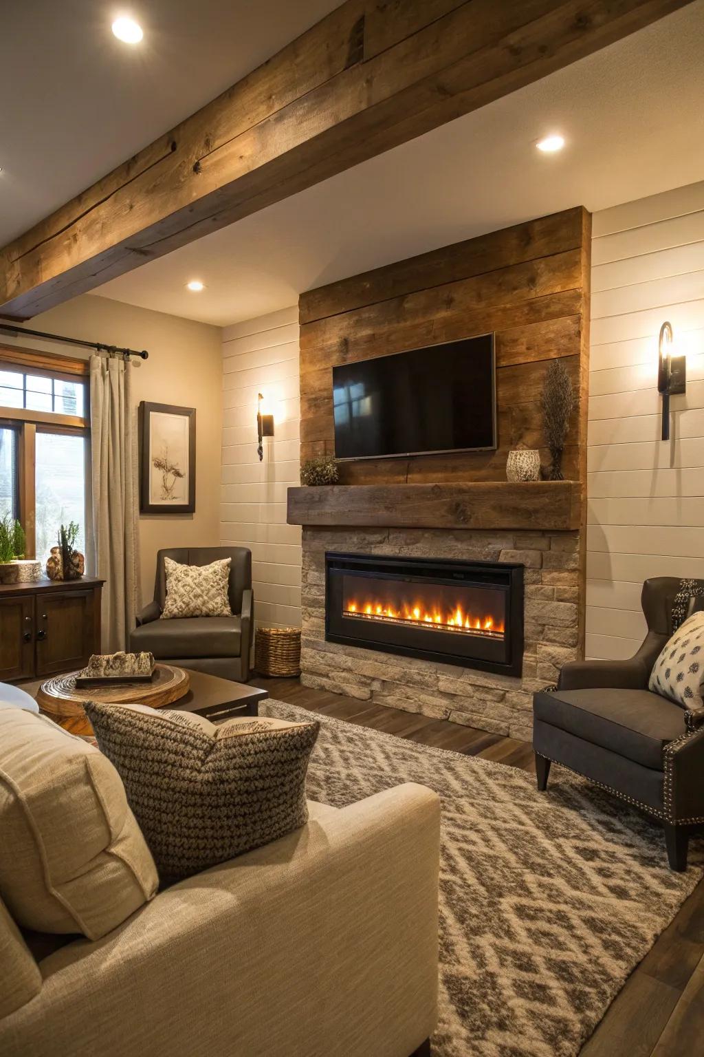 Make the most of your area using a wall-affixed linear hearth.